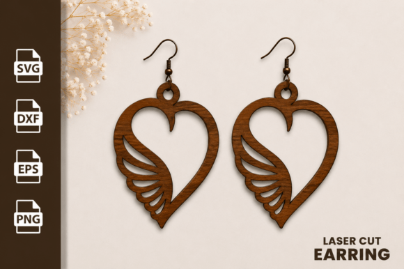 Download Heart Shape Earring Laser Cut Files SVG - Cut files svg Collection