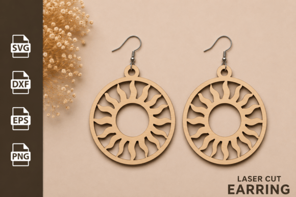 Download Sun Earring Laser Cut Files SVG - Cut files svg Collection