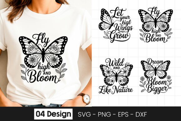 Download Fly and Bloom Butterfly Quote SVG PNG - Premium Resources